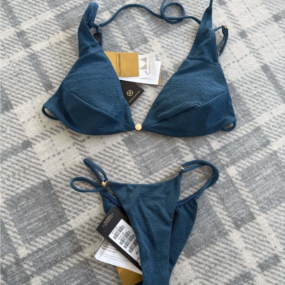 Vix Deep Blue Bikini Set - D cup top - Small Bottom